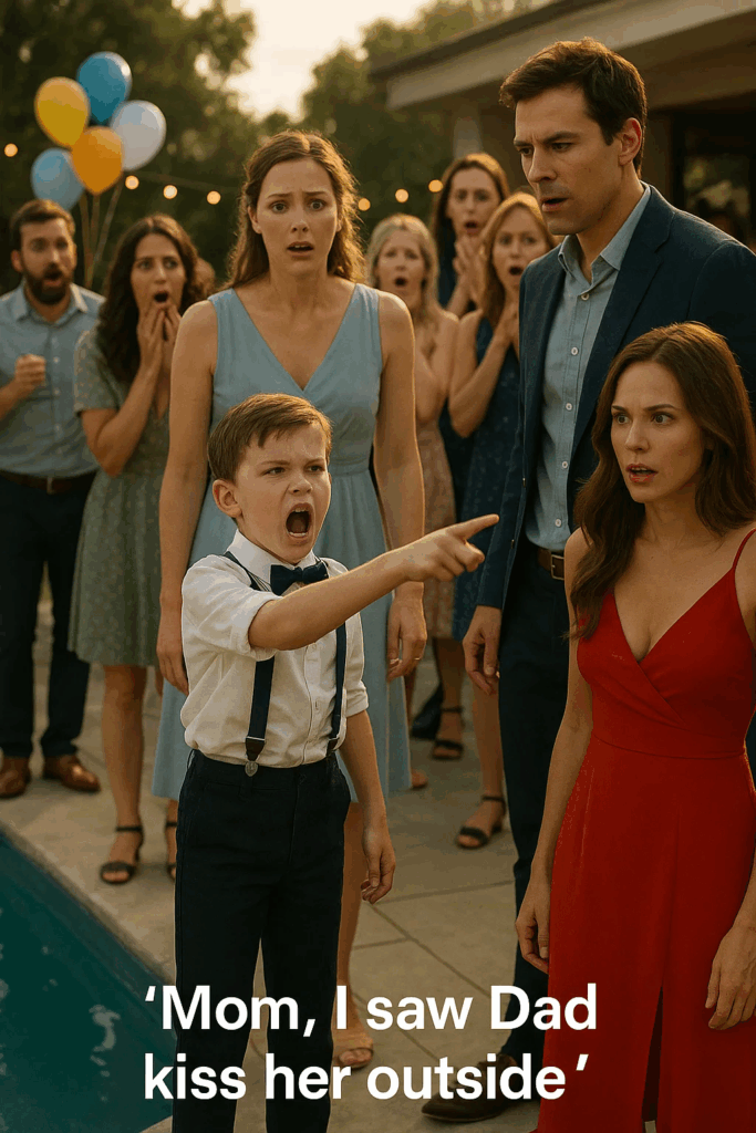 On my husband’s birthday, our son pointed to a woman and said, “Mom, I saw Dad kiss her.” In an instant, everything changed.